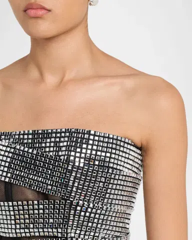 AREA Disco Ball Bustier Top | Thumbnail 4 AREA Disco Ball Bustier Top | Thumbnail 4