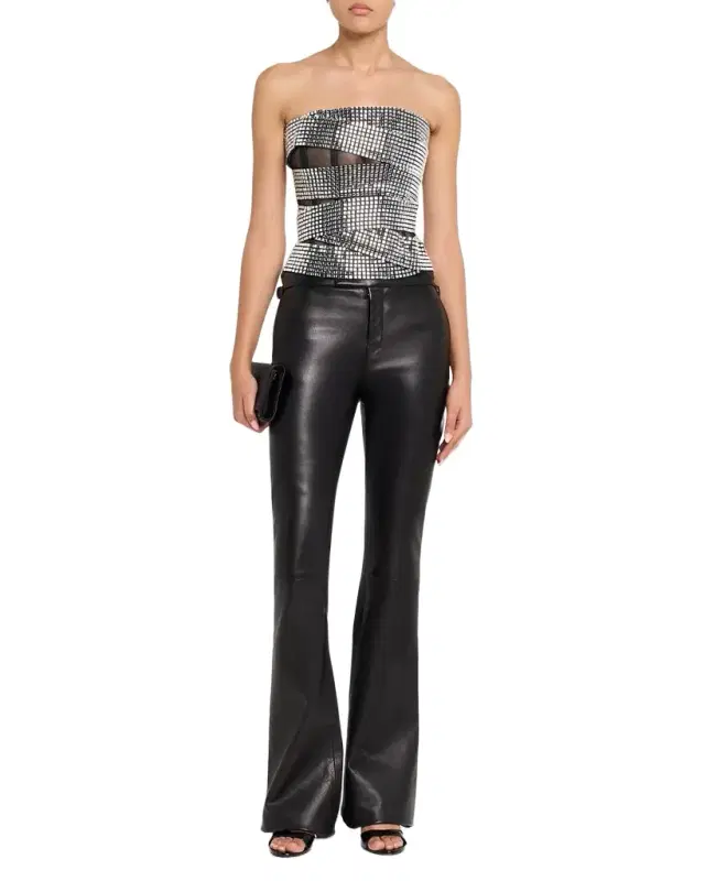 AREA Disco Ball Bustier Top