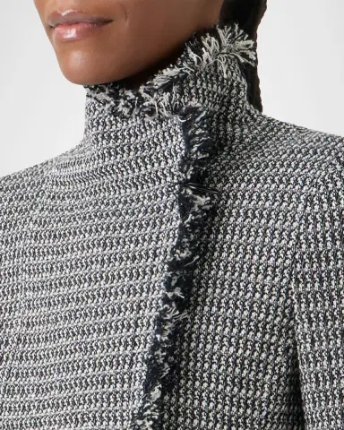 Akris punto Salt And Pepper Tweed Fringed Moto Jacket | Thumbnail 4 Akris punto Salt And Pepper Tweed Fringed Moto Jacket | Thumbnail 4