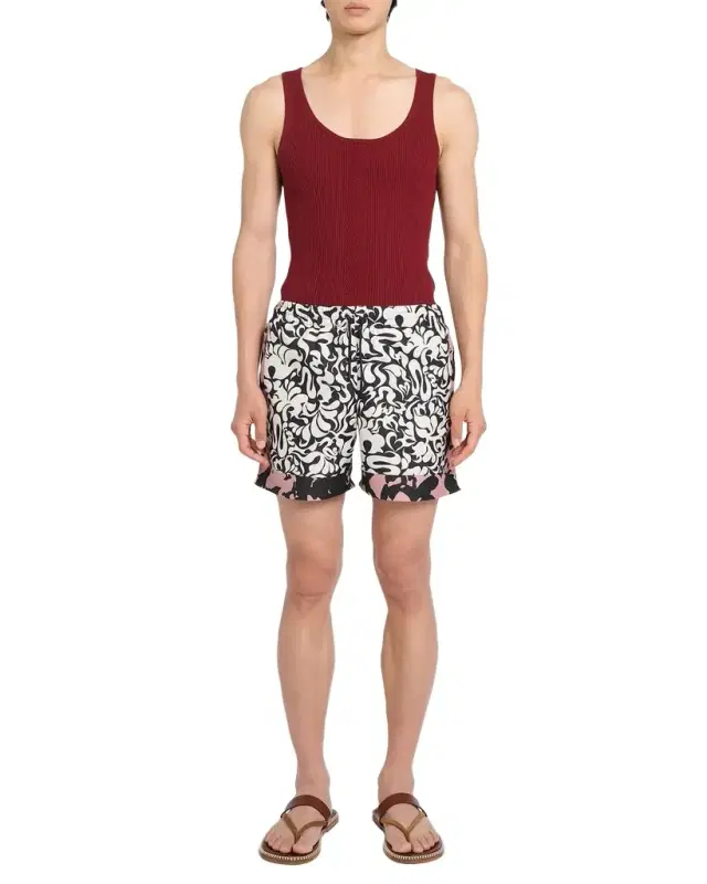 Dries Van Noten Men 's Phibbs Contrast Floral Nylon Swim Trunks