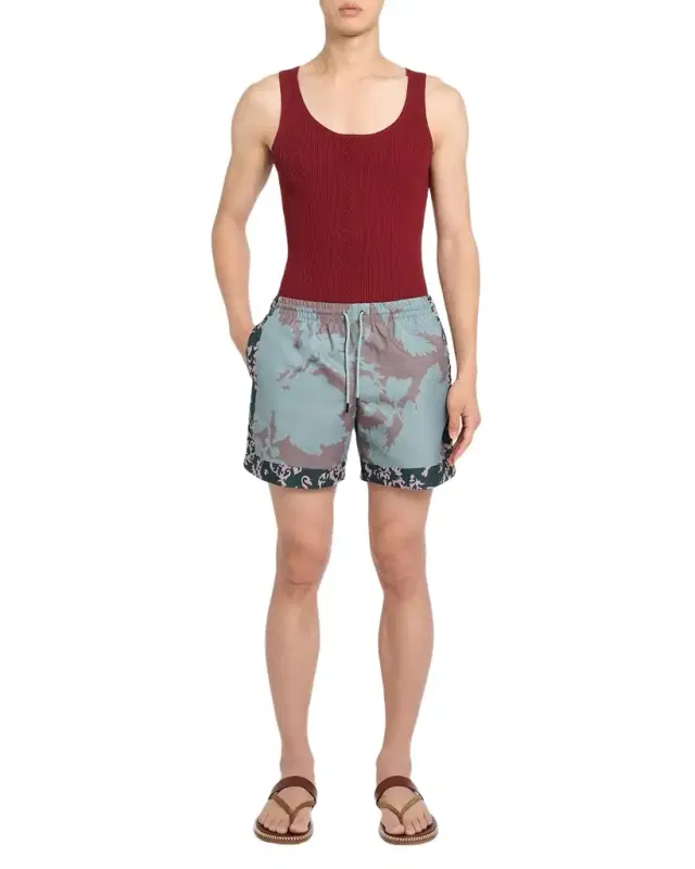 Dries Van Noten Men 's Phibbs Floral-Print Lined Nylon Swim Trunks