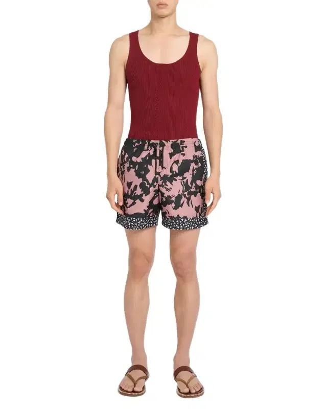 Dries Van Noten Men 's Phibbs Floral-Print Lined Nylon Swim Trunks