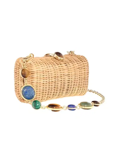 Judith Leiber Couture Basket-Weave Rattan Clutch Bag | Thumbnail 1