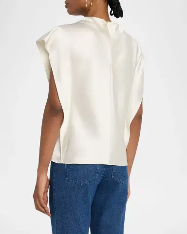 TANYA TAYLOR Adrien Draped Satin Top | Thumbnail 2 TANYA TAYLOR Adrien Draped Satin Top | Thumbnail 2
