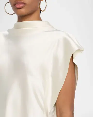 TANYA TAYLOR Adrien Draped Satin Top | Thumbnail 4 TANYA TAYLOR Adrien Draped Satin Top | Thumbnail 4