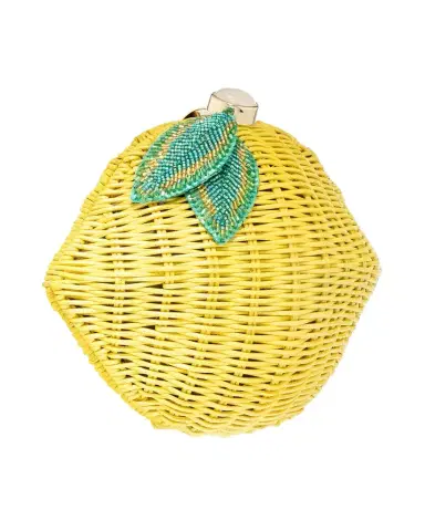 Judith Leiber Couture Lemon Basket-Weave Rattan Clutch Bag | Thumbnail 1 Judith Leiber Couture Lemon Basket-Weave Rattan Clutch Bag | Thumbnail 1