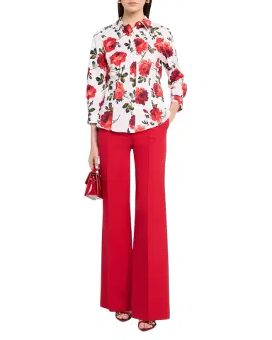 Carolina Herrera Ana Floral Cotton 3/4-Sleeve Button-Down Shirt | Thumbnail 1 Carolina Herrera Ana Floral Cotton 3/4-Sleeve Button-Down Shirt | Thumbnail 1