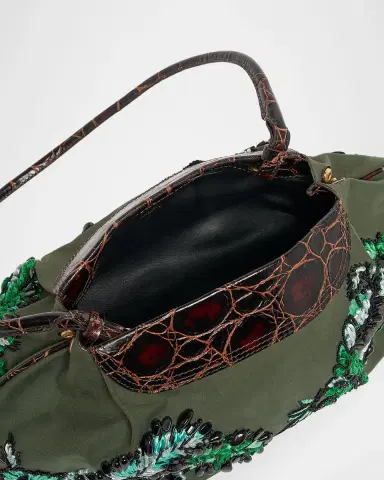 Dries Van Noten Medium Beaded Cotton Clutch Bag | Thumbnail 3 Dries Van Noten Medium Beaded Cotton Clutch Bag | Thumbnail 3