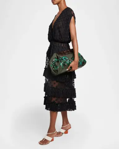 Dries Van Noten Medium Beaded Cotton Clutch Bag | Thumbnail 4 Dries Van Noten Medium Beaded Cotton Clutch Bag | Thumbnail 4