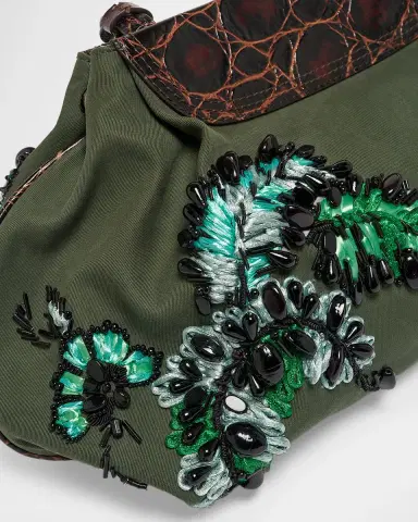 Dries Van Noten Medium Beaded Cotton Clutch Bag | Thumbnail 5 Dries Van Noten Medium Beaded Cotton Clutch Bag | Thumbnail 5