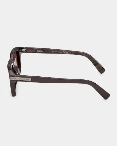 Zegna Men's Acetate Rectangle Sunglasses | Thumbnail 4