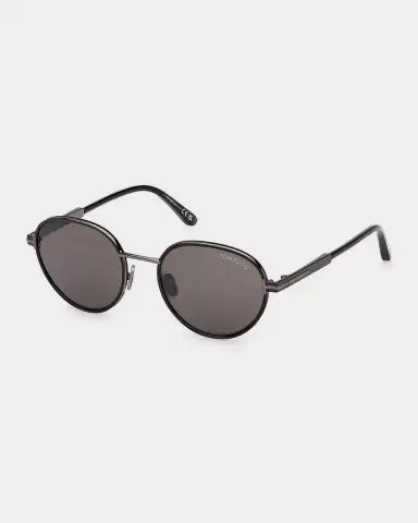 Tom Ford Men's Jet-02 Metal Round Sunglasses | Thumbnail 2