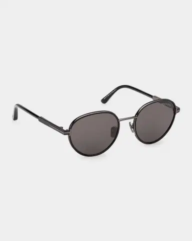 Tom Ford Men's Jet-02 Metal Round Sunglasses | Thumbnail 4