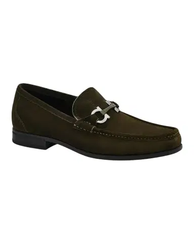 Ferragamo Men's Grandioso Suede Gancio-Bit Loafers | Thumbnail 1 Ferragamo Men's Grandioso Suede Gancio-Bit Loafers | Thumbnail 1