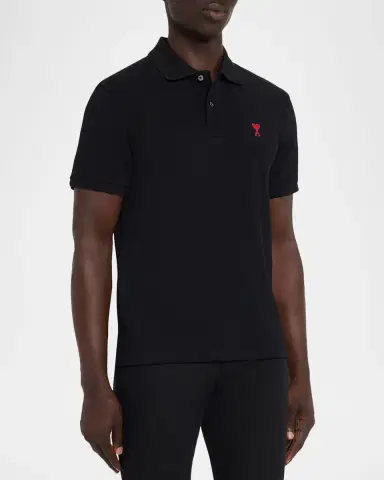 Ami Paris Men's Ami de Coeur Cotton Polo Shirt | Thumbnail 3 Ami Paris Men's Ami de Coeur Cotton Polo Shirt | Thumbnail 3
