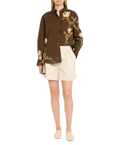 Vince Floral Long-Sleeve Cotton Shirt | Thumbnail 1