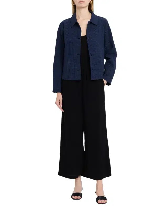 Cropped Wide-Leg Gauzy Organic Cotton Pants
