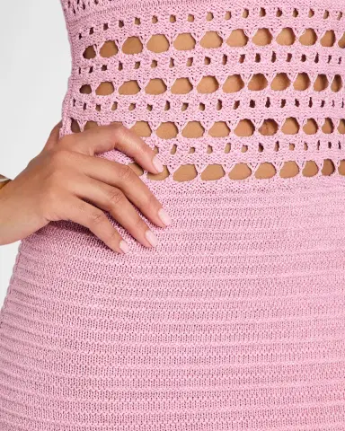 Retrofête Jaycee Crochet Halter Midi Dress | Thumbnail 6