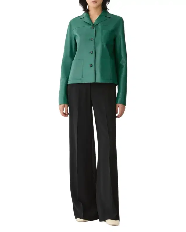Lafayette 148 New York Three-Pocket Nappa Leather Jacket