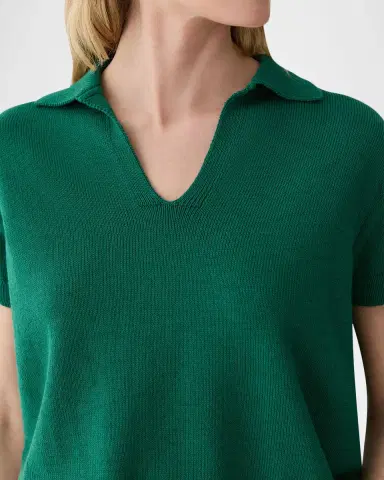 Lafayette 148 New York Cotton-Silk Polo Sweater | Thumbnail 4 Lafayette 148 New York Cotton-Silk Polo Sweater | Thumbnail 4