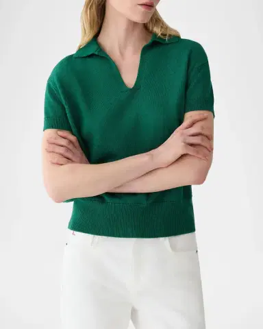 Lafayette 148 New York Cotton-Silk Polo Sweater | Thumbnail 5 Lafayette 148 New York Cotton-Silk Polo Sweater | Thumbnail 5