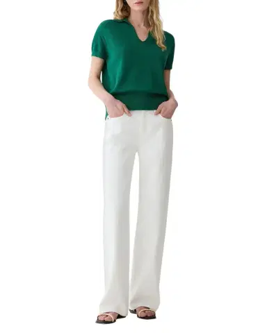 Lafayette 148 New York Cotton-Silk Polo Sweater | Thumbnail 1 Lafayette 148 New York Cotton-Silk Polo Sweater | Thumbnail 1