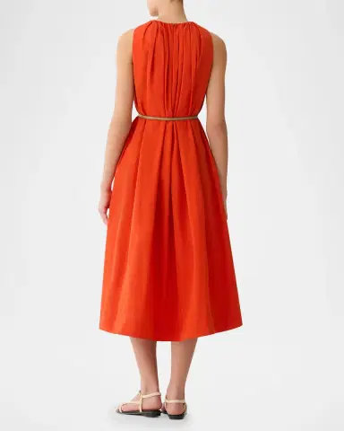 Lafayette 148 New York Sleeveless Pleated Midi Dress | Thumbnail 2