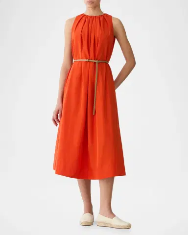 Lafayette 148 New York Sleeveless Pleated Midi Dress | Thumbnail 3