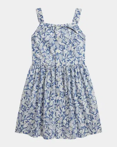 Polo Ralph Lauren Little Girl's & Girl's Pineapple-Print Smocked Cotton Dress | Thumbnail 3