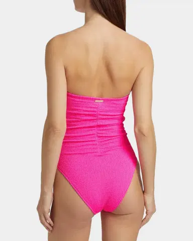 Milly Textured Ruched Strapless One-Piece Swimsuit | Thumbnail 2 Milly Textured Ruched Strapless One-Piece Swimsuit | Thumbnail 2
