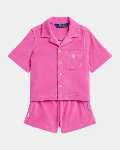 Polo Ralph Lauren Little Girl's & Girl's Terry Shirt & Short | Thumbnail 3 Polo Ralph Lauren Little Girl's & Girl's Terry Shirt & Short | Thumbnail 3