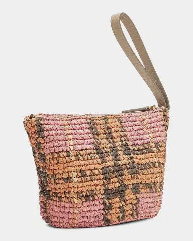 Burberry Margate Small Crochet Check Raffia Pouch Bag | Thumbnail 2 Burberry Margate Small Crochet Check Raffia Pouch Bag | Thumbnail 2