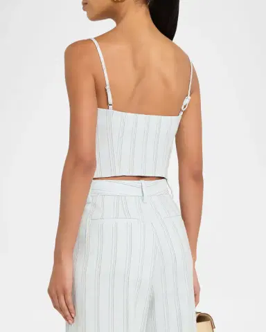 A.L.C. Elliott Stripe Linen Crop Top | Thumbnail 2 A.L.C. Elliott Stripe Linen Crop Top | Thumbnail 2