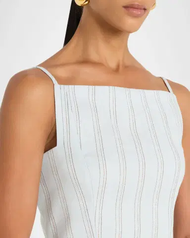 A.L.C. Elliott Stripe Linen Crop Top | Thumbnail 4 A.L.C. Elliott Stripe Linen Crop Top | Thumbnail 4