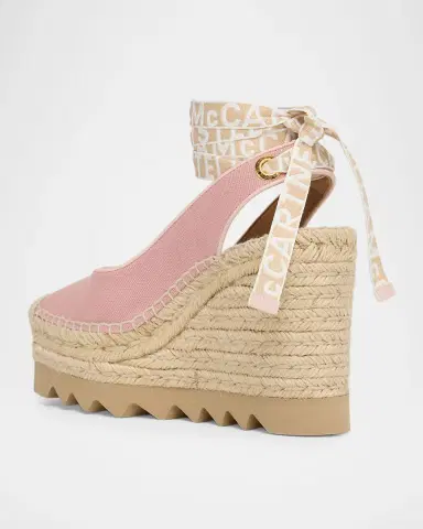 Stella McCartney 110mm Gaia Slingback Canvas Wedge Espadrilles | Thumbnail 3 Stella McCartney 110mm Gaia Slingback Canvas Wedge Espadrilles | Thumbnail 3