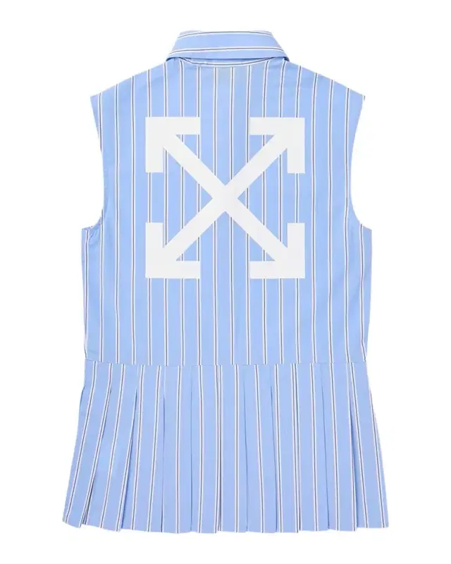 Girl 's OW Embroidered Pleated Sleeveless Shirtdress, Size