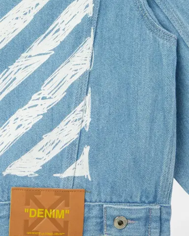 Off-White Boy's Diagonal Sketch Denim Jacket, Size | Thumbnail 2