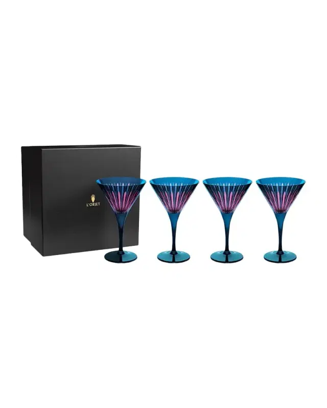 L 'Objet Prism 8 oz. Martini Glasses, Set of 4
