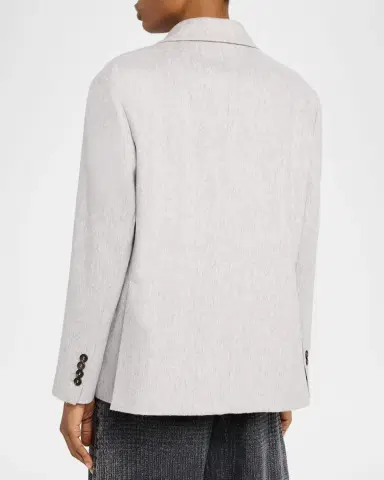 Brunello Cucinelli Deconstructed Jersey Single-Breasted Blazer Jacket | Thumbnail 2