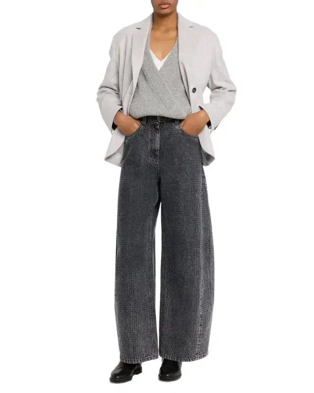Brunello Cucinelli Deconstructed Jersey Single-Breasted Blazer Jacket