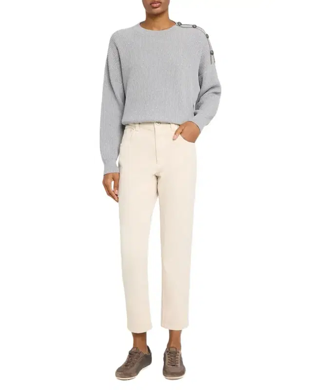 Brunello Cucinelli Dyed Cotton Twill Slim-Leg Ankle Pants