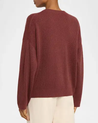 Brunello Cucinelli Shimmering Cashmere Rib Crewneck Sweater | Thumbnail 2 Brunello Cucinelli Shimmering Cashmere Rib Crewneck Sweater | Thumbnail 2