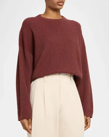 Brunello Cucinelli Shimmering Cashmere Rib Crewneck Sweater | Thumbnail 3 Brunello Cucinelli Shimmering Cashmere Rib Crewneck Sweater | Thumbnail 3