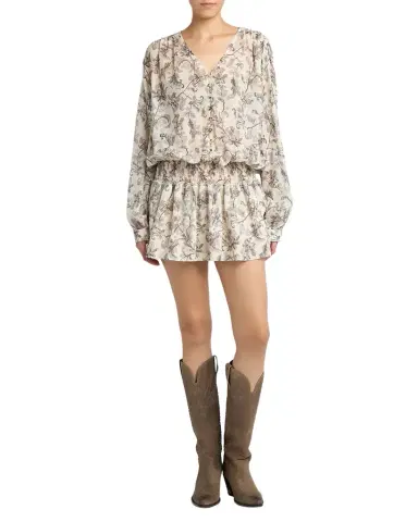 Golden Goose Journey Floral Long-Sleeve Cotton Voile Mini Dress | Thumbnail 1