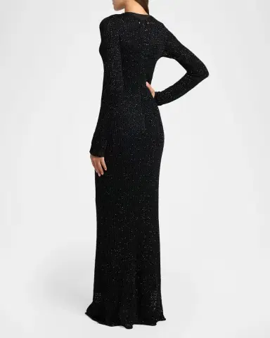 Golden Goose Journey Long-Sleeve Sequined Mesh Maxi Dress | Thumbnail 2 Golden Goose Journey Long-Sleeve Sequined Mesh Maxi Dress | Thumbnail 2