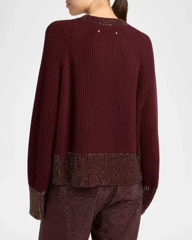 Golden Goose Journey Rhinestone Ribbed Wool Sweater | Thumbnail 2 Golden Goose Journey Rhinestone Ribbed Wool Sweater | Thumbnail 2