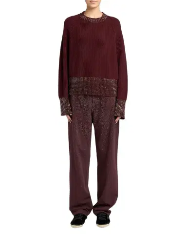 Golden Goose Journey Rhinestone Ribbed Wool Sweater | Thumbnail 1 Golden Goose Journey Rhinestone Ribbed Wool Sweater | Thumbnail 1