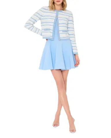 Milly Skye Striped Button-Front Cardigan | Thumbnail 1 Milly Skye Striped Button-Front Cardigan | Thumbnail 1