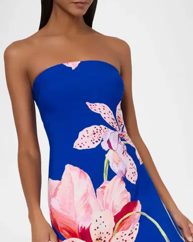 Milly Vera Strapless Floral-Print Maxi Dress | Thumbnail 3 Milly Vera Strapless Floral-Print Maxi Dress | Thumbnail 3