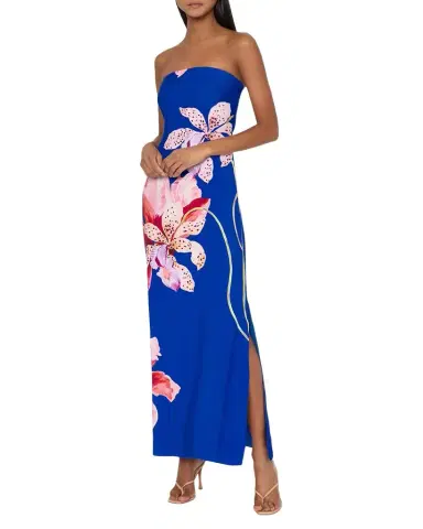 Milly Vera Strapless Floral-Print Maxi Dress | Thumbnail 1 Milly Vera Strapless Floral-Print Maxi Dress | Thumbnail 1